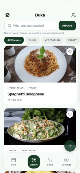 Recipe list